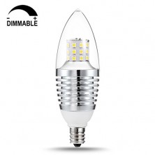 SWEETY STYLE 7 Watt Daylight Dimmable Pure white 6000K B35 E12 Base LED Candelabra Bulb,65-70W Incandescent Bulb Equivalent,LED Chandelier Bulb 680 Lm, Torpedo Shape LED Bulb for Home Lighting